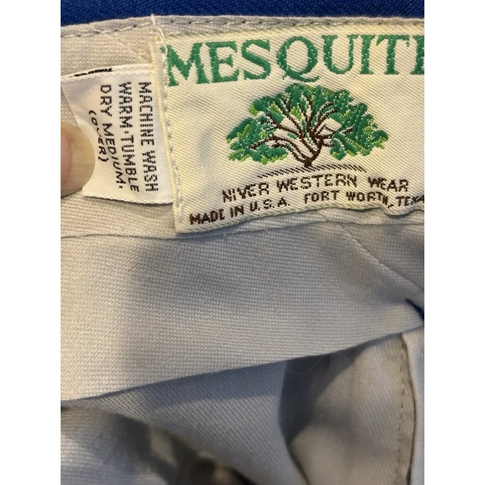 Vtg 70's MESQUITE NIVER Western Pants Mens 31x29 Blue‎ Pearl Snap Flare Cowboy